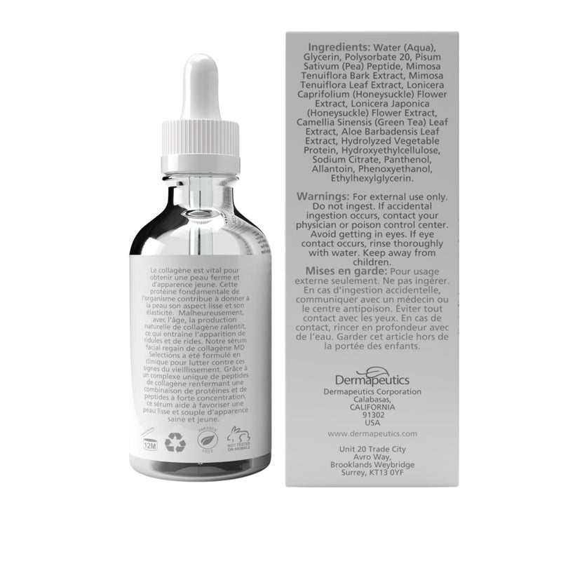MD Selections Collagen Facial Serum Tighten, Firm & Smooth with Collagen Peptide & Green Tea, Advanced Collagen Repair Anti Aging Facial Formula, 1 Oz - Image 2